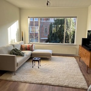 Ivory Moroccan Wool Rug – Handmade Berber Area Rug – Plush Beni Ourain Style – Soft Neutral Rug