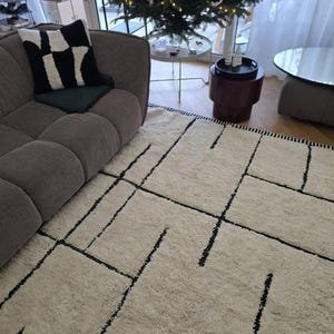 Custom Moroccan Rug - Moroccan Rug - Beni Ourain Rug - Wool Rug - Berber Rug - Handmade Rug - Rug For Living Room - Custom Size - Image 3