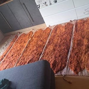 Terracotta Moroccan Wool Rug – Handmade Berber Shag Area Rug – Thick Plush Vintage Style Rug - Image 2