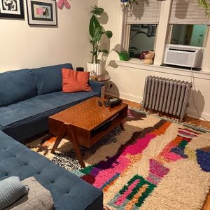 Colorful Moroccan Azilal Rug – Handmade Berber Wool Area Rug – Abstract Modern Art Design - Image 4