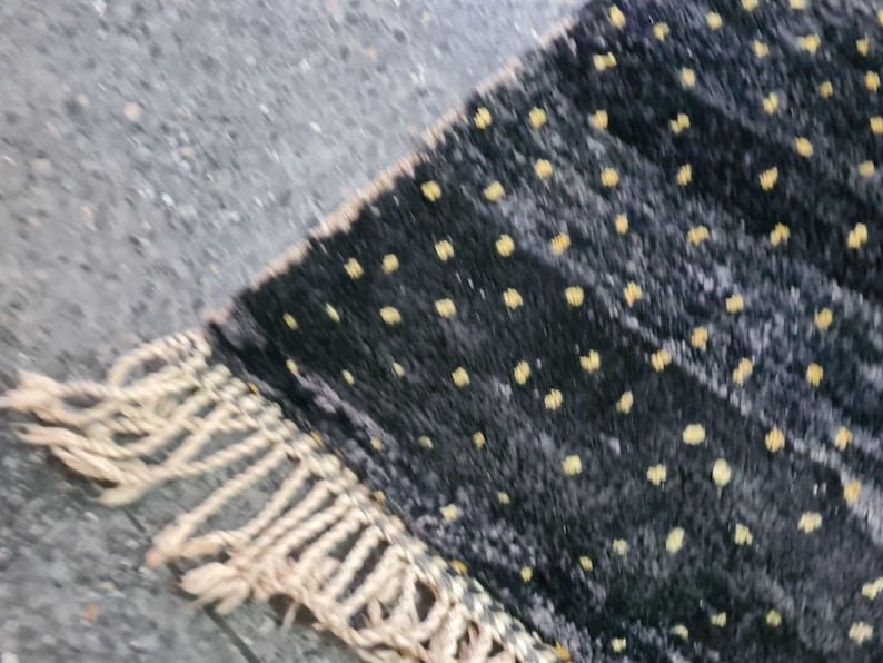 Modern Moroccan Berber Rug – Handmade Wool Area Rug with Geometric Color Blocks in Neutral & Mustard Tones - Image 2