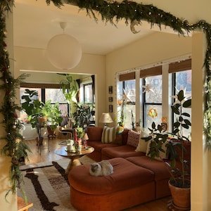 Minimalist Moroccan Beni Ourain Rug – Handmade Wool Area Rug with Bold Linear Geometric Design in Ivory & Brown - Image 7