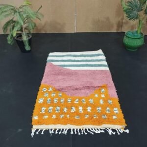 Moroccan Handmade rug ,Beni ourain Woven Style Morocco wool Berber Rug, modern rug, Hand woven rug, Berber style - Brown Or Camel Levels Rug