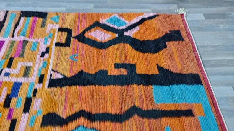 Beni ourain Woven Style Morocco wool Berber Rug, modern rug, Hand woven rug, Berber style - Brown Or Camel Levels Rug - Image 5