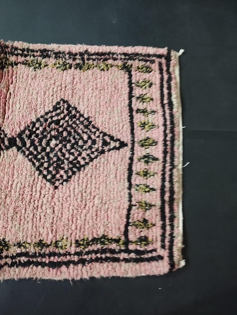 Handwoven Hot Pink Moroccan Rug-Custom Large Moroccan Rug-Handmade Berber Carpet – Made in Morocco-tapis berbere-MULTICOLORED ROUND WOOL Rug - Image 9