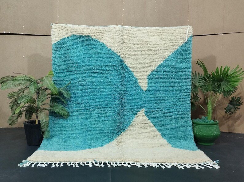 Moroccan Handmade Rug, Handmade Sheep Wool Carpet, Berber Rug - Image 9