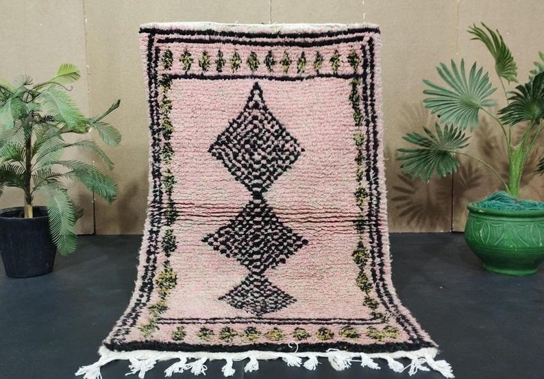 Handwoven Hot Pink Moroccan Rug-Custom Large Moroccan Rug-Handmade Berber Carpet – Made in Morocco-tapis berbere-MULTICOLORED ROUND WOOL Rug - Image 11