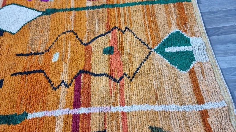 Beni ourain Woven Style Morocco wool Berber Rug, modern rug, Hand woven rug, Berber style - Brown Or Camel Levels Rug - Image 2