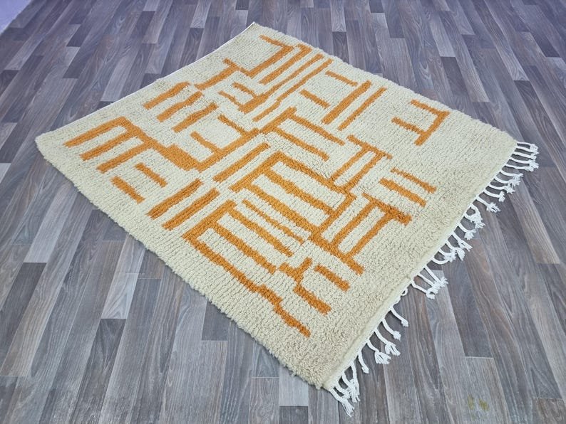 Moroccan Handmade rug ,Beni ourain Woven Style Morocco wool Berber Rug, modern rug, Hand woven rug, Berber style - Image 8
