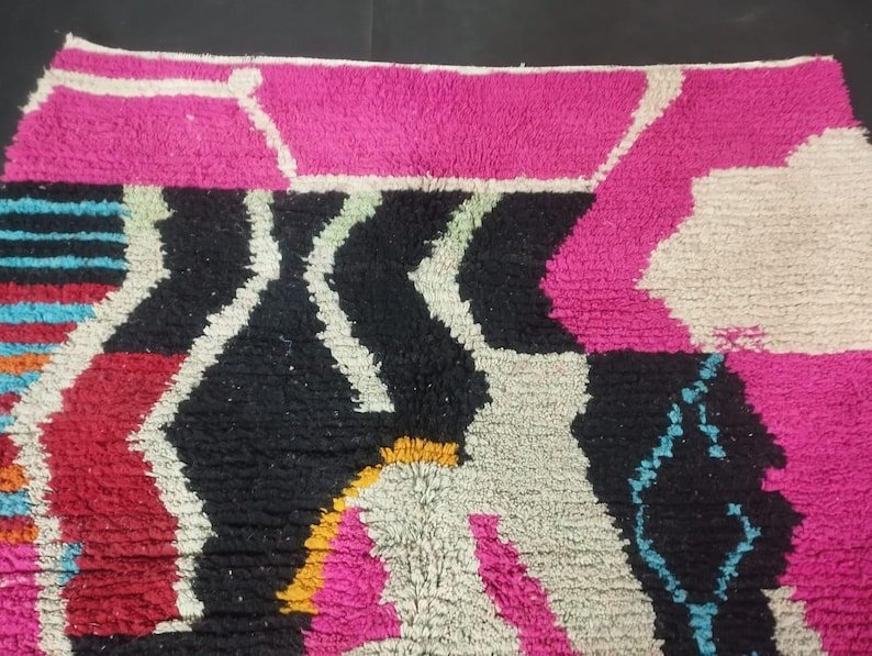 Pink Berber Moroccan Wool Rug-Moroccan Handmade rug ,Beni ourain Woven Style Morocco wool Berber Rug, modern rug, Hand woven rug, Berber style - Image 5