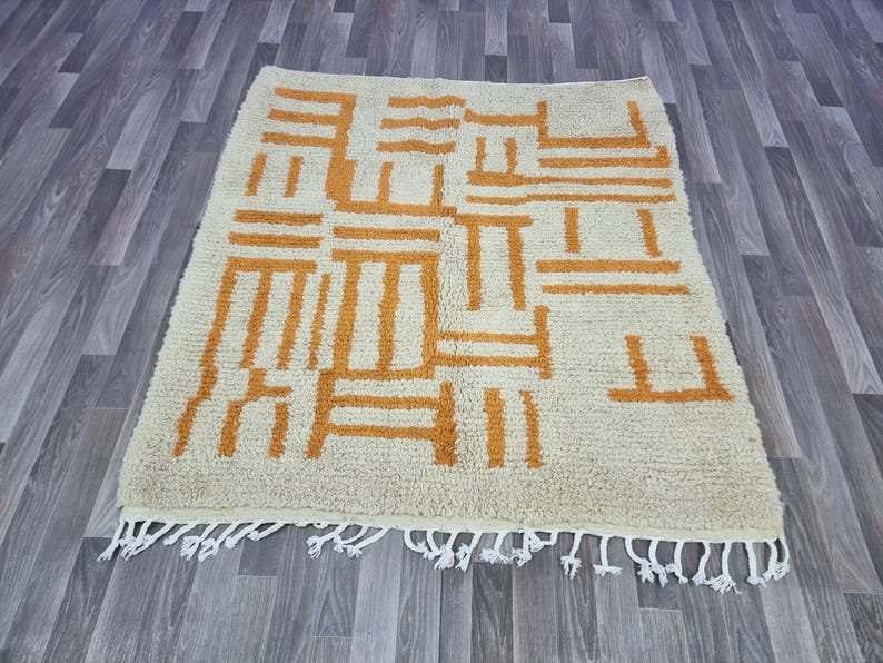 Moroccan Handmade rug ,Beni ourain Woven Style Morocco wool Berber Rug, modern rug, Hand woven rug, Berber style