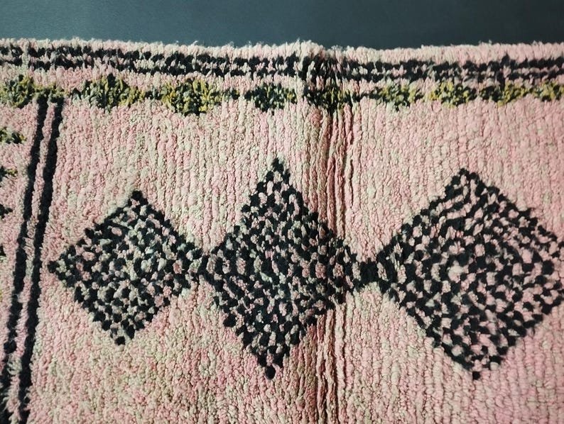Handwoven Hot Pink Moroccan Rug-Custom Large Moroccan Rug-Handmade Berber Carpet – Made in Morocco-tapis berbere-MULTICOLORED ROUND WOOL Rug - Image 5