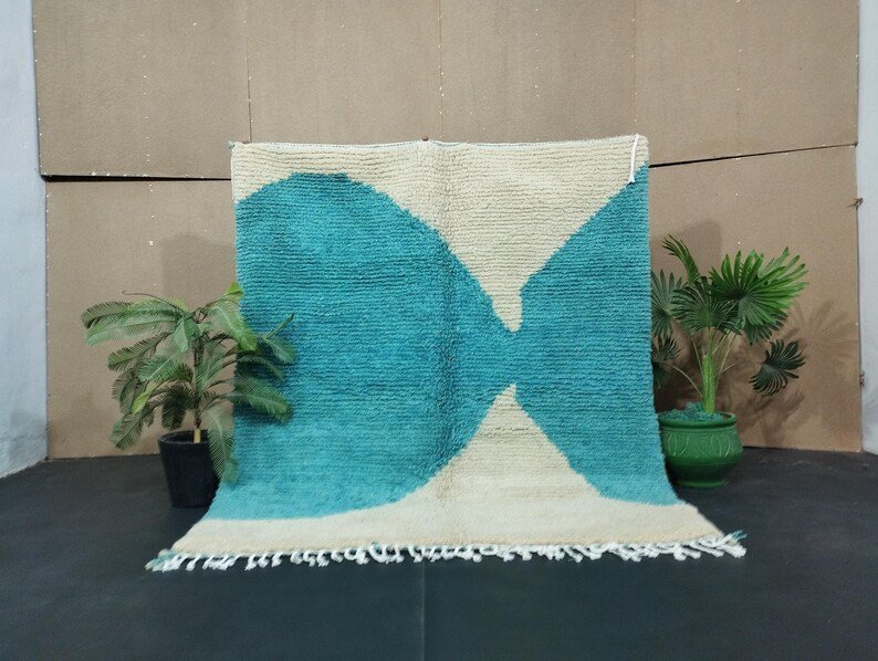 Moroccan Handmade Rug, Handmade Sheep Wool Carpet, Berber Rug - Image 8