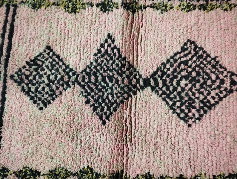 Handwoven Hot Pink Moroccan Rug-Custom Large Moroccan Rug-Handmade Berber Carpet – Made in Morocco-tapis berbere-MULTICOLORED ROUND WOOL Rug - Image 6