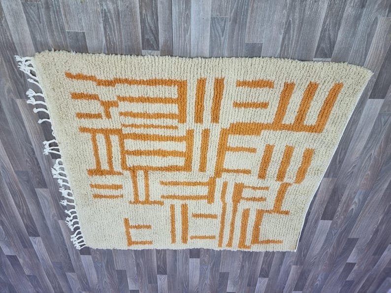 Moroccan Handmade rug ,Beni ourain Woven Style Morocco wool Berber Rug, modern rug, Hand woven rug, Berber style - Image 7