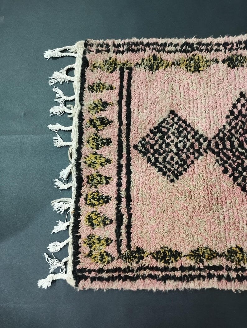 Handwoven Hot Pink Moroccan Rug-Custom Large Moroccan Rug-Handmade Berber Carpet – Made in Morocco-tapis berbere-MULTICOLORED ROUND WOOL Rug - Image 7