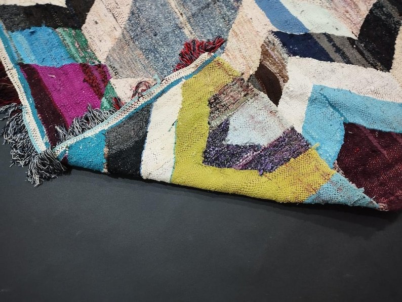 Azilal Tribal Hand-Knotted Wool Rug, Boho Rug, Authentic Moroccan Area Rug– Handwoven Moroccan Wool Carpet - Image 2