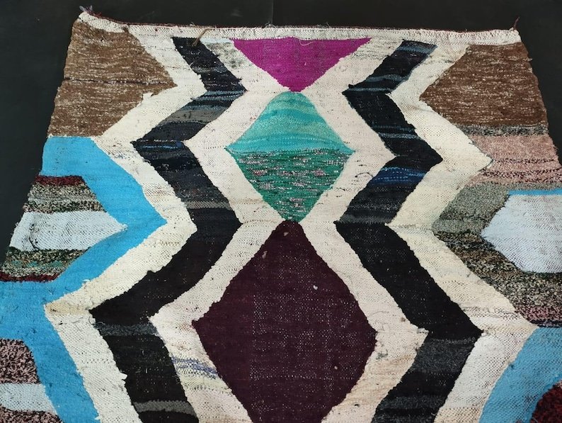 Azilal Tribal Hand-Knotted Wool Rug, Boho Rug, Authentic Moroccan Area Rug– Handwoven Moroccan Wool Carpet - Image 5