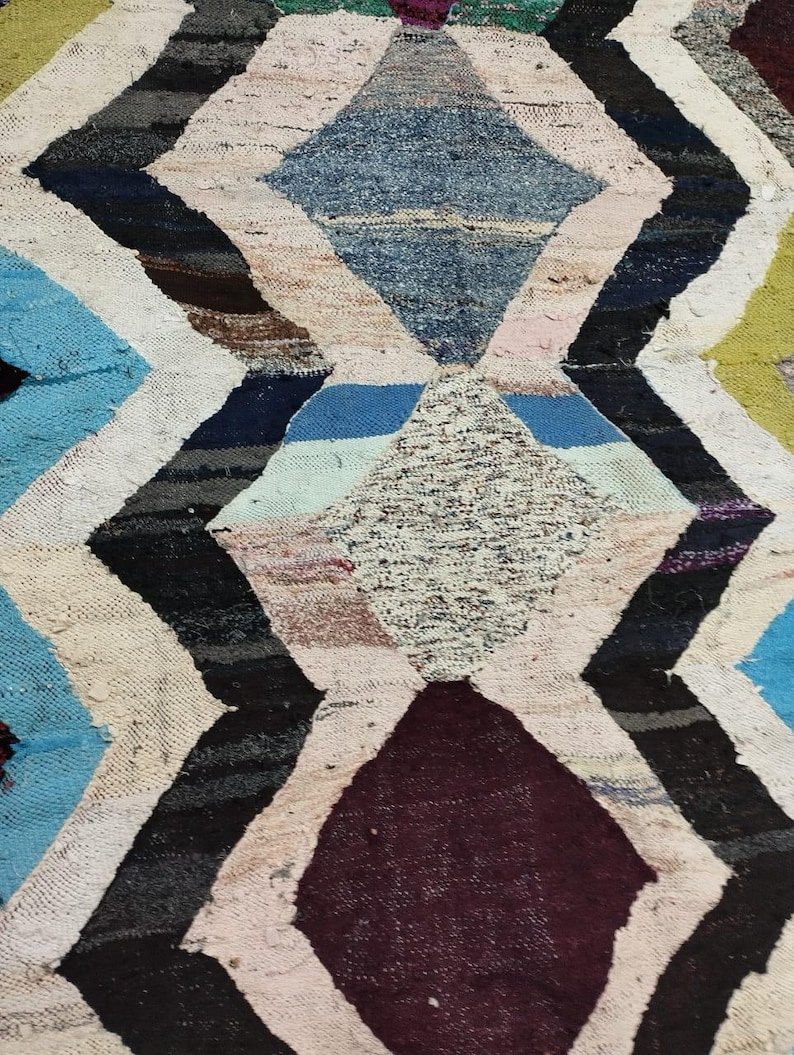 Azilal Tribal Hand-Knotted Wool Rug, Boho Rug, Authentic Moroccan Area Rug– Handwoven Moroccan Wool Carpet - Image 6