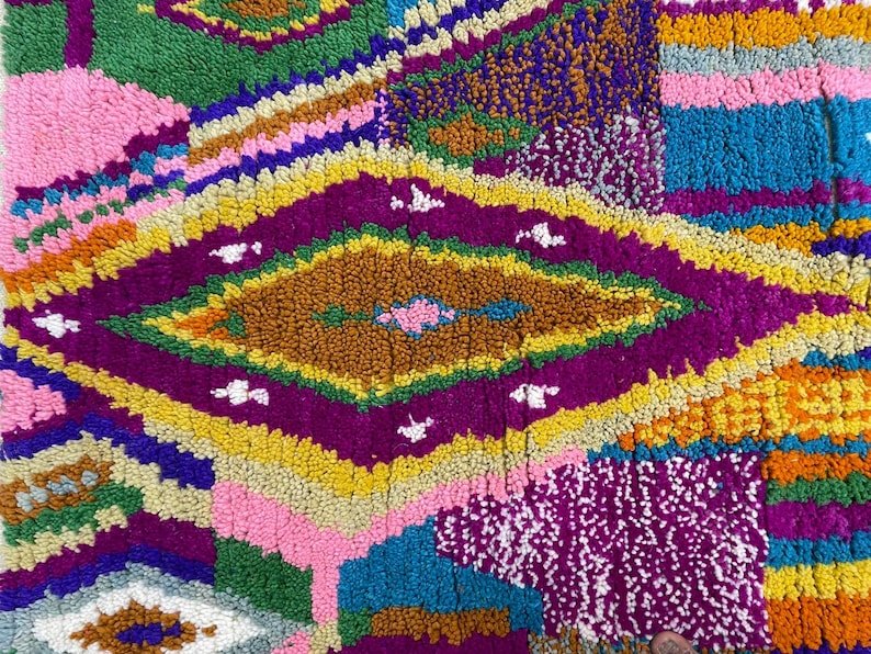 Handmade Wool Boujaad Rug – Colorful Moroccan Carpet - Image 4