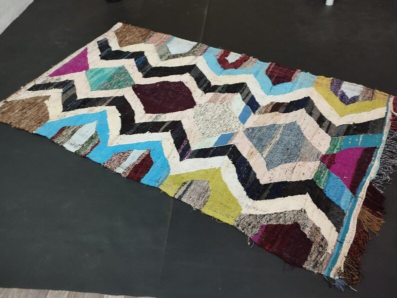 Azilal Tribal Hand-Knotted Wool Rug, Boho Rug, Authentic Moroccan Area Rug– Handwoven Moroccan Wool Carpet - Image 10