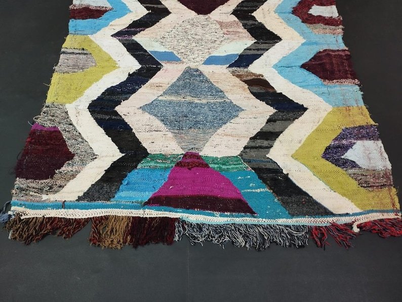 Azilal Tribal Hand-Knotted Wool Rug, Boho Rug, Authentic Moroccan Area Rug– Handwoven Moroccan Wool Carpet - Image 3