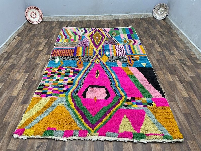 Handmade Wool Boujaad Rug – Colorful Moroccan Carpet - Image 11