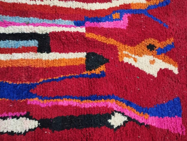 Pretty Handmade Rug, Handmade Wool Rug, Colorful Wool Rug, Tribal Rug, Berber Moroccan Rug, Sheep Rug, Abstract Rug, Azilal Rug, Area Rug. - Image 5