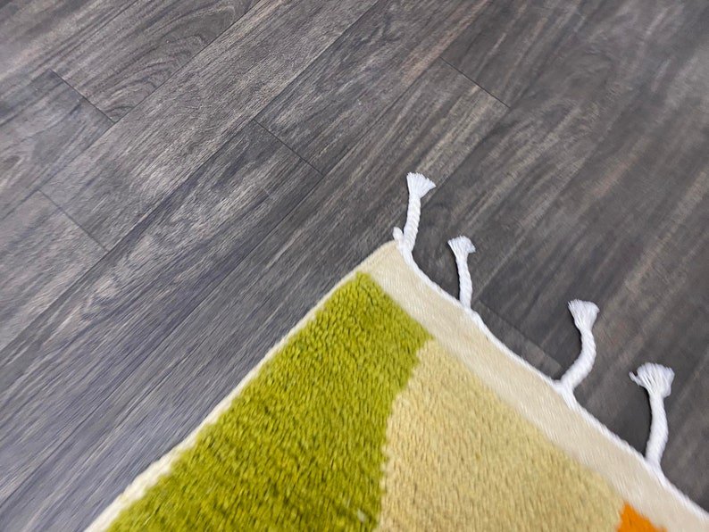 Berber wool gifts for him, Carpet Geometric Tribal Design, Handmade Moroccan Rug - Image 5