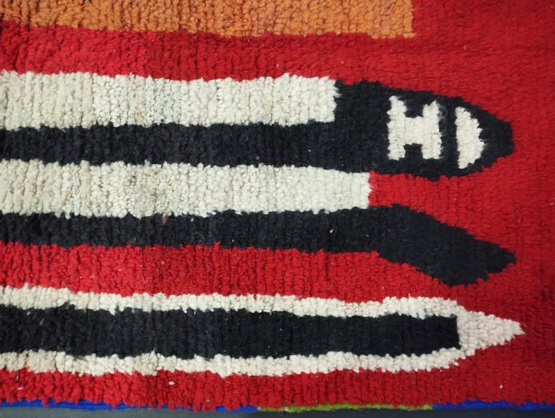 Pretty Handmade Rug, Handmade Wool Rug, Colorful Wool Rug, Tribal Rug, Berber Moroccan Rug, Sheep Rug, Abstract Rug, Azilal Rug, Area Rug. - Image 9