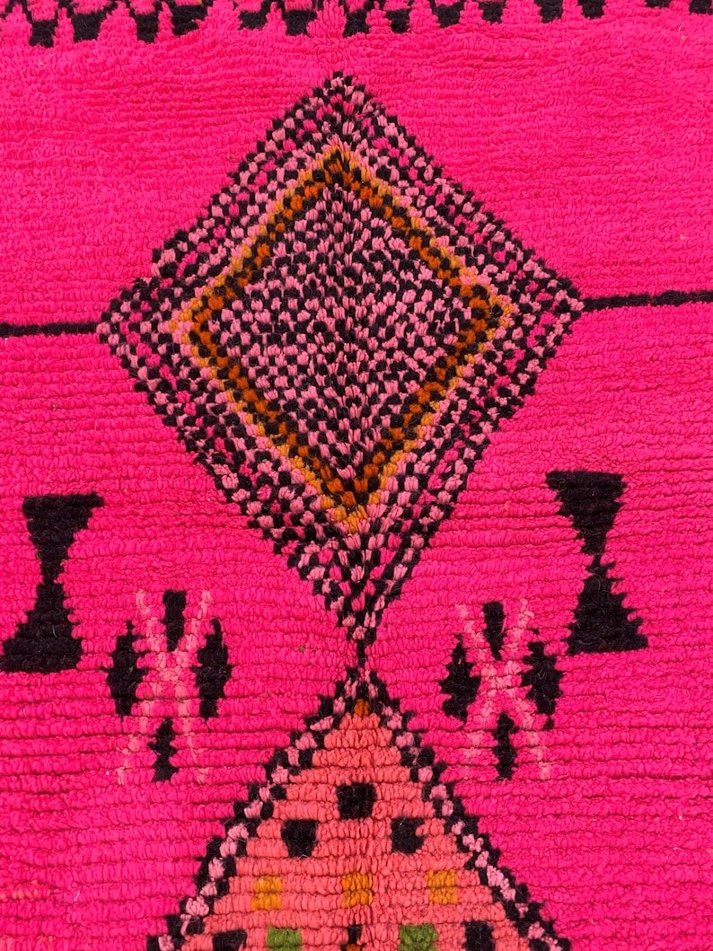 Custom Handmade Moroccan Wool Rug | Pink Berber Carpet with Geometric Symbols | Made-to-Order Moroccan Rug - Image 8