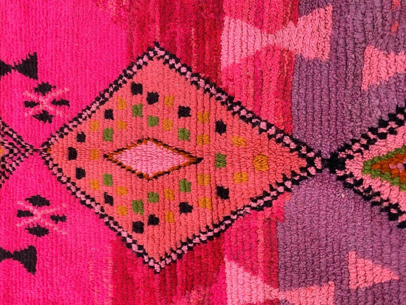 Custom Handmade Moroccan Wool Rug | Pink Berber Carpet with Geometric Symbols | Made-to-Order Moroccan Rug - Image 9