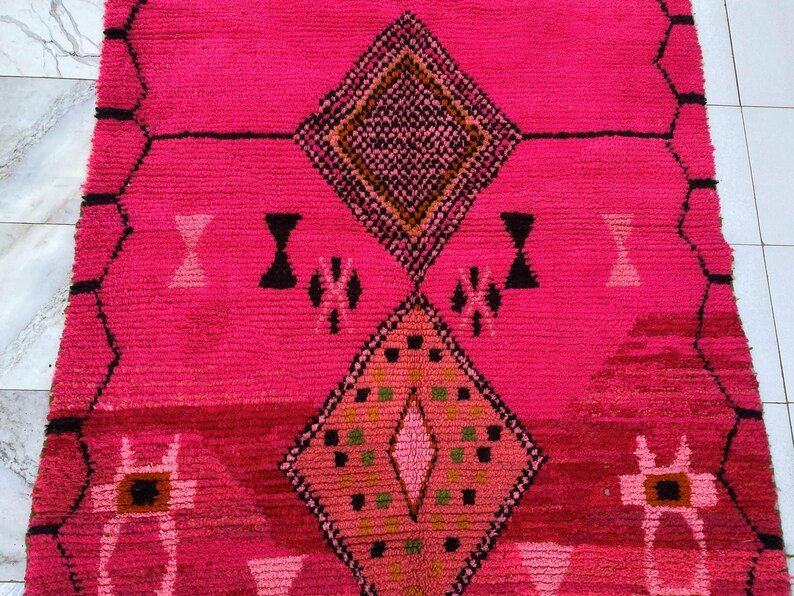Custom Handmade Moroccan Wool Rug | Pink Berber Carpet with Geometric Symbols | Made-to-Order Moroccan Rug - Image 10