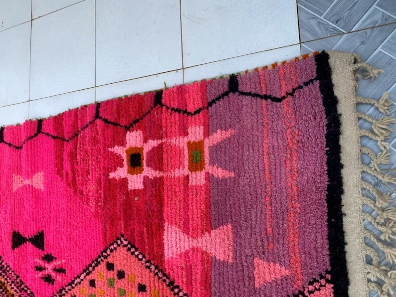 Custom Handmade Moroccan Wool Rug | Pink Berber Carpet with Geometric Symbols | Made-to-Order Moroccan Rug - Image 12