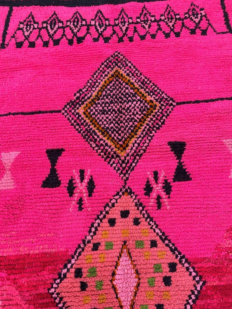 Custom Handmade Moroccan Wool Rug | Pink Berber Carpet with Geometric Symbols | Made-to-Order Moroccan Rug - Image 7