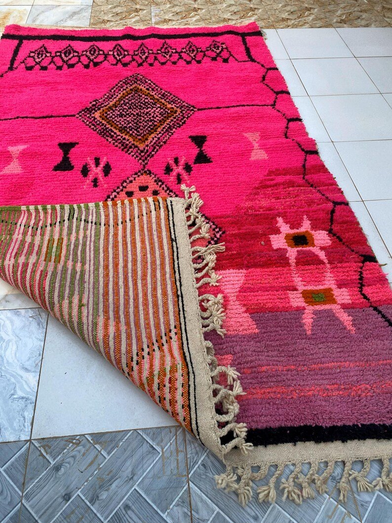 Custom Handmade Moroccan Wool Rug | Pink Berber Carpet with Geometric Symbols | Made-to-Order Moroccan Rug - Image 5