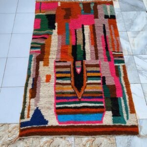 Custom Handmade Moroccan Berber Rug | Colorful Abstract Geometric Wool Rug | Modern Made-to-Order Area Rug