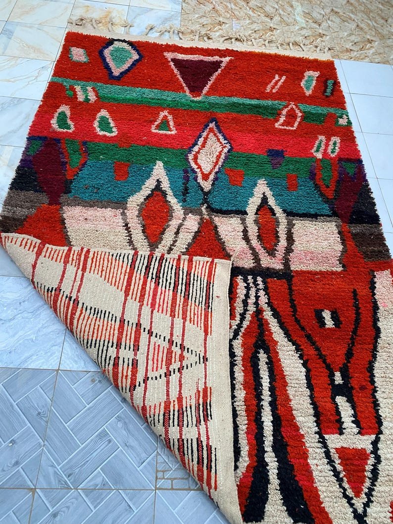 Custom Handmade Moroccan Berber Rug | Bold Colorful Geometric Tribal Wool Rug | Made-to-Order Area Rug - Image 4
