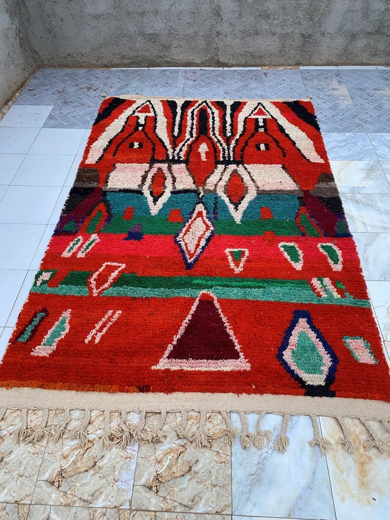 Custom Handmade Moroccan Berber Rug | Bold Colorful Geometric Tribal Wool Rug | Made-to-Order Area Rug