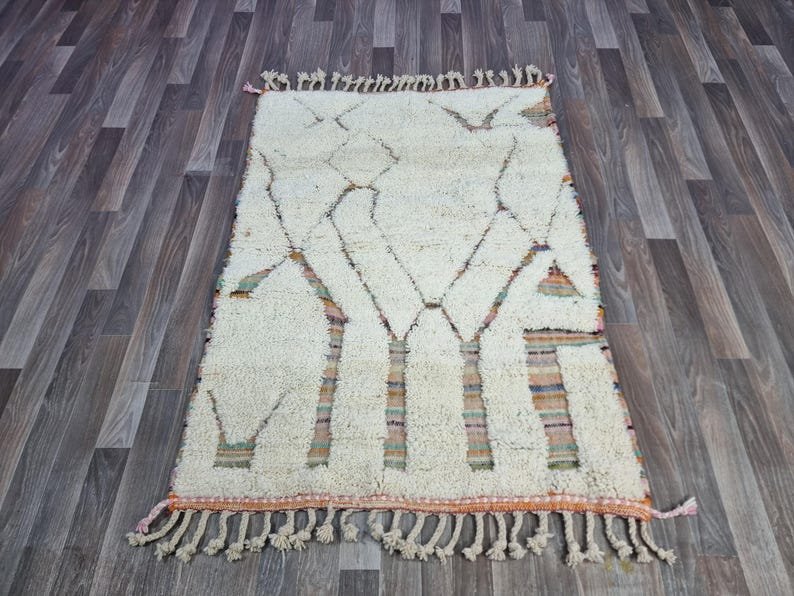 Tufted Moroccan Area Rug, Handmade Rug, Custom Shag Rug, Neutral Decor Rug, Berber Carpet, Wool Shag Rug, Marvelous Dining Room Rug.
