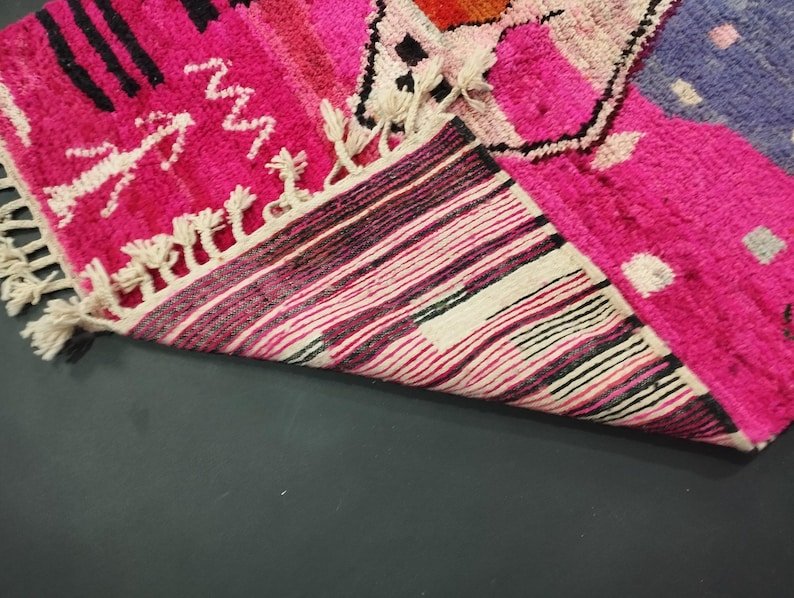 Pretty Handmade Rug, Handmade Wool Rug, Colorful Wool Rug, Tribal Rug, Berber Moroccan Rug, Sheep Rug, Abstract Rug, Azilal Rug, Area Rug. - Image 2