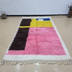 Handmade Wool Berber Rug: Colorful Azilal Moroccan Design