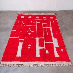 Beni Ourain Custom rugs living room -Berber Orange rug -Amazing Multicolored Rug-Handmade Wool Rug-Berber Carpet-Genuine Wool Rug .