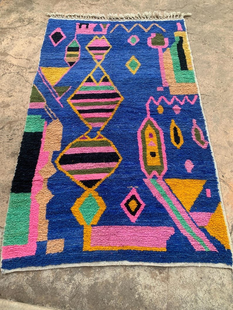 Colorful Abstract Moroccan Wool Rug – Handwoven Berber Art by Rugdir - Image 9