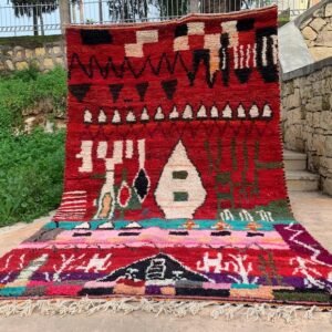 Custom Abstract Moroccan Rug – Handwoven Wool Berber Carpet – Colorful Area Rug