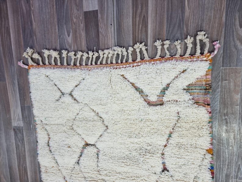 Tufted Moroccan Area Rug, Handmade Rug, Custom Shag Rug, Neutral Decor Rug, Berber Carpet, Wool Shag Rug, Marvelous Dining Room Rug. - Image 2