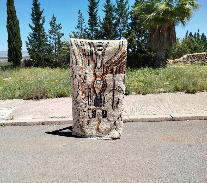 Berber Wool Rug: Colorful Tribal Abstract Design - Image 3