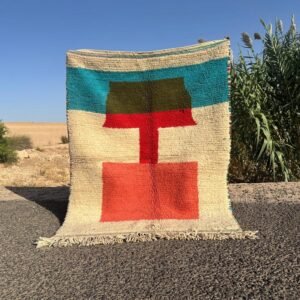 Moroccan Atlas Rug | Handwoven Mixed Color Rug | Custom Hammered Rug | Minimalist Tribal Decor | Modern Boho Rug
