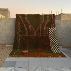 Moroccan Wool Rug – Handmade Berber Carpet – Modern Handwoven Rug – Morocco Area Rug