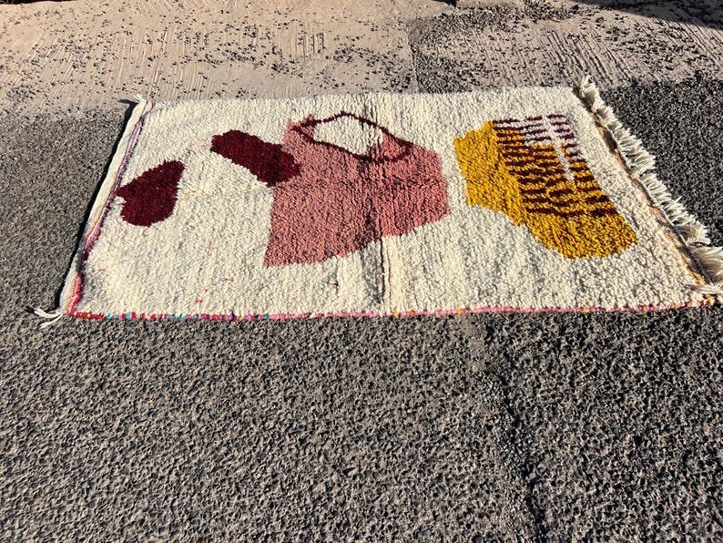 Moroccan Rug | Handmade Berber Wool Carpet | Custom Size Area Rug | Moroccan Boho Decor | Handwoven Tribal Zanafi Rug